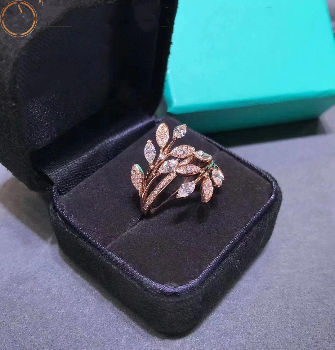 [JeweliWhal]VICTORIA DIAMOND VINE BYPASS RING PINK GOLD