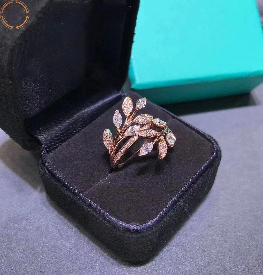 [JeweliWhal]VICTORIA DIAMOND VINE BYPASS RING PINK GOLD