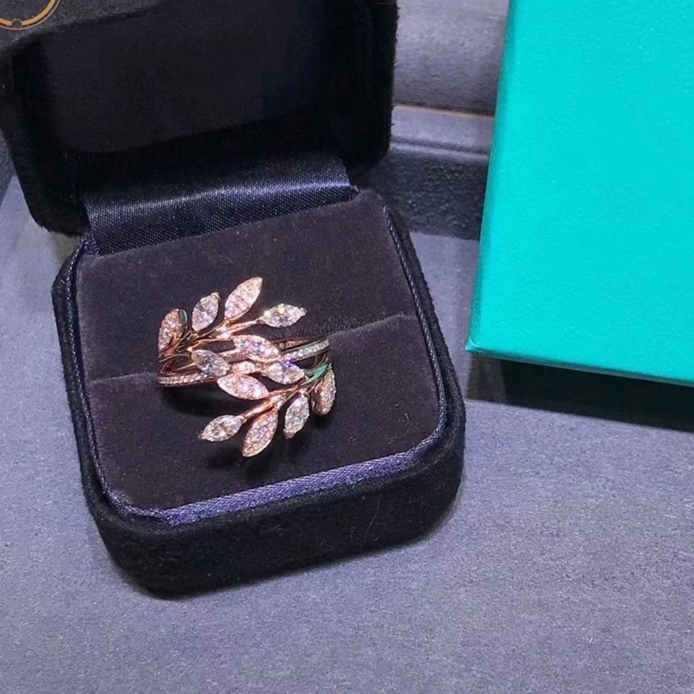 [JeweliWhal]VICTORIA DIAMOND VINE BYPASS RING PINK GOLD