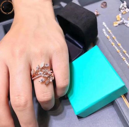 [JeweliWhal]VICTORIA DIAMOND VINE BYPASS RING PINK GOLD