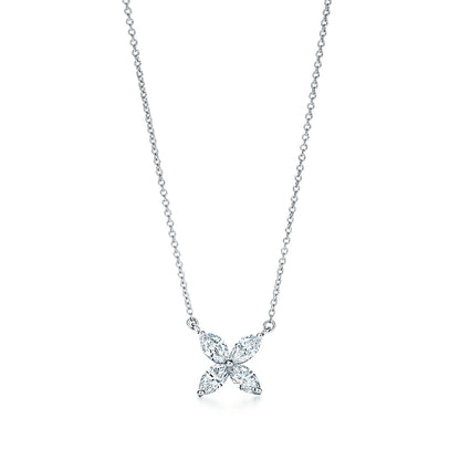 [JeweliWhal]PLATINUM AND DIAMOND VICTORIA PENDANT NECKLACE