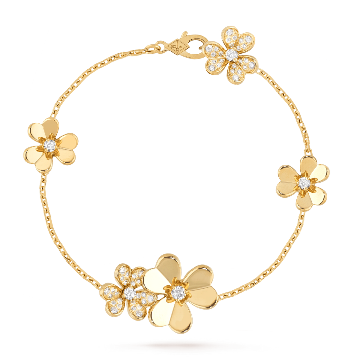 [⭐⭐JeweliWhal]FRIVOLE ARMBAND MIT 5 BLÜTEN IN GOLD