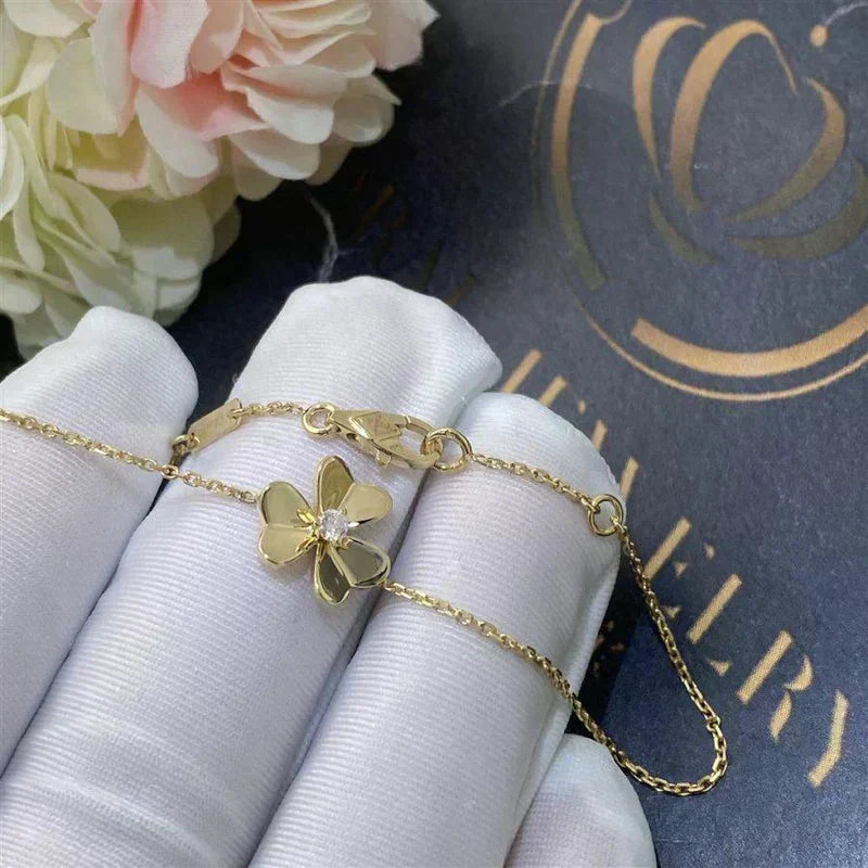 [⭐⭐JeweliWhal]FRIVOLE GOLD BLUMEN ARMBAND ROSA MALACHIT