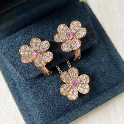 [⭐⭐JeweliWhal]FRIVOLE ROSE GOLD FLOWER DIAMOND NECKLACE