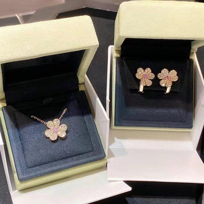 [⭐⭐JeweliWhal]FRIVOLE PINK GOLD FLOWER DIAMOND EARRINGS
