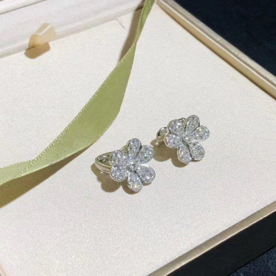 [⭐⭐JeweliWhal]FRIVOLE SILVER FLOWER DIAMOND EARRINGS