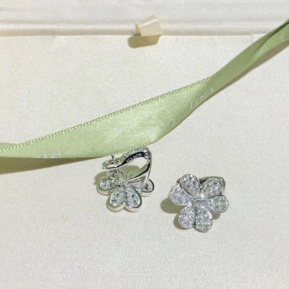 [⭐⭐JeweliWhal]FRIVOLE SILVER FLOWER DIAMOND EARRINGS
