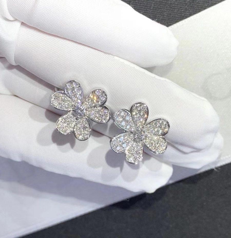 [⭐⭐JeweliWhal]FRIVOLE SILVER FLOWER DIAMOND EARRINGS