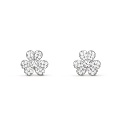 [⭐⭐JeweliWhal]FRIVOLE SILVER FLOWER DIAMOND EARRINGS