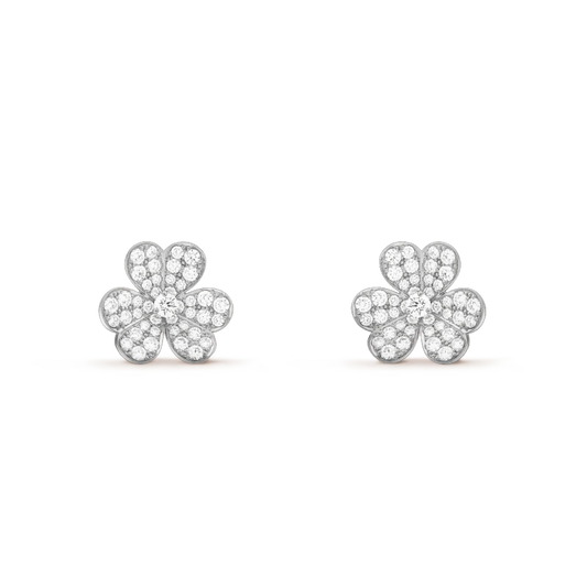 [⭐⭐JeweliWhal]FRIVOLE SILBERNE BLUMEN-DIAMANT-OHRRINGE