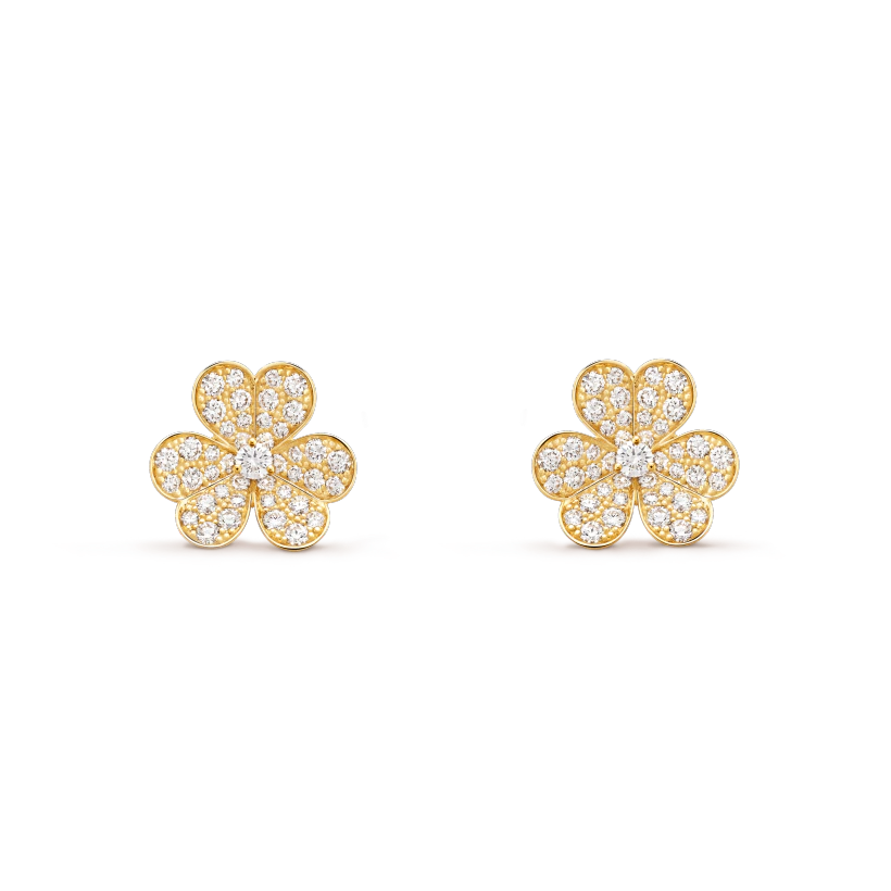 [⭐⭐JeweliWhal]FRIVOLE GOLD BLUMEN OHRRINGE MIT DIAMANTEN
