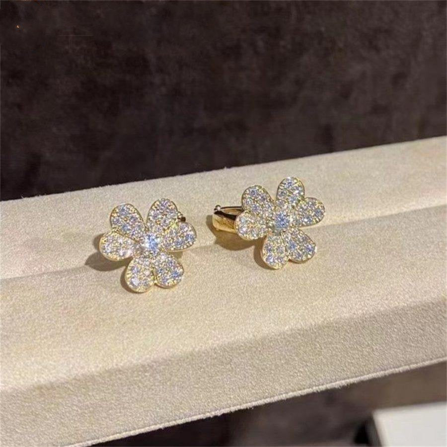 [⭐⭐JeweliWhal]FRIVOLE GOLD BLUMEN OHRRINGE MIT DIAMANTEN