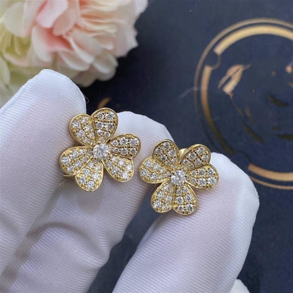 [⭐⭐JeweliWhal]FRIVOLE GOLD BLUMEN OHRRINGE MIT DIAMANTEN
