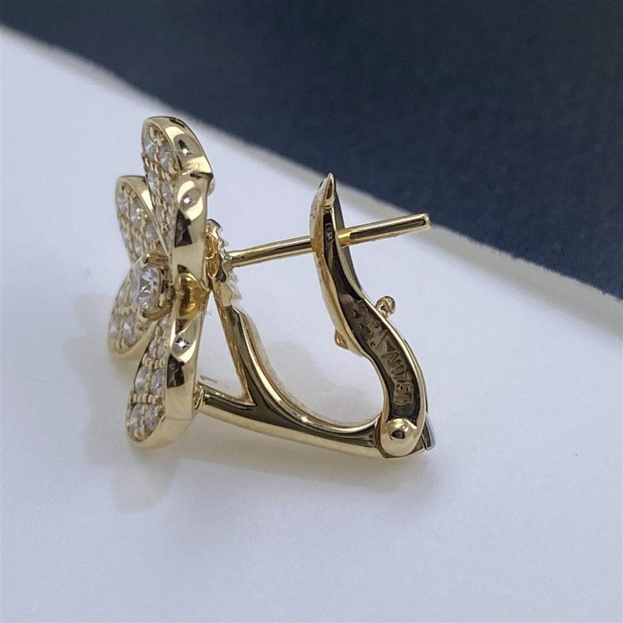 [⭐⭐JeweliWhal]FRIVOLE GOLD BLUMEN OHRRINGE MIT DIAMANTEN