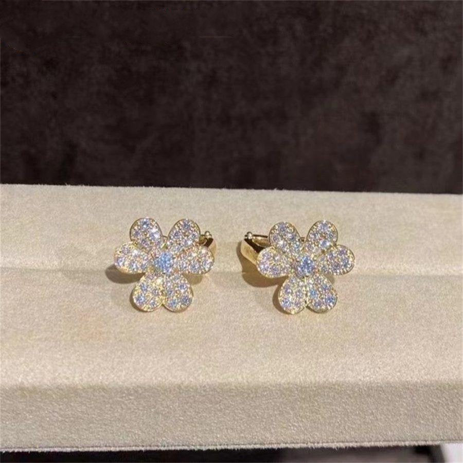 [⭐⭐JeweliWhal]FRIVOLE GOLD BLUMEN OHRRINGE MIT DIAMANTEN