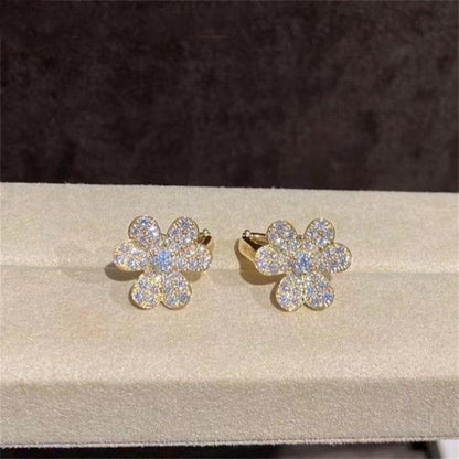 [⭐⭐JeweliWhal]FRIVOLE GOLD BLUMEN OHRRINGE MIT DIAMANTEN