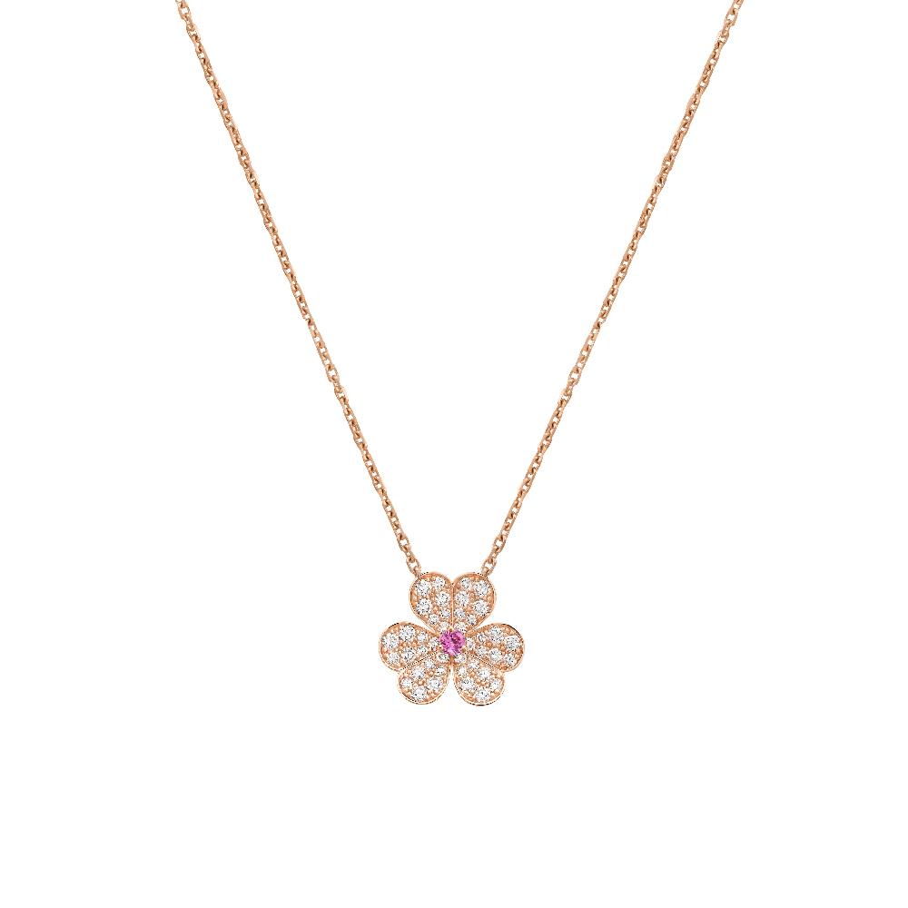 [⭐⭐JeweliWhal]FRIVOLE ROSE GOLD FLOWER DIAMOND NECKLACE