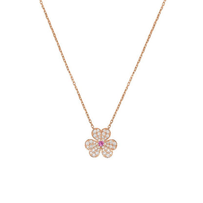 [⭐⭐JeweliWhal]FRIVOLE ROSE GOLD FLOWER DIAMOND NECKLACE