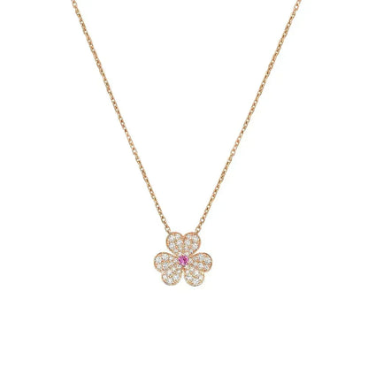 [⭐⭐JeweliWhal]FRIVOLE ROSE GOLD FLOWER DIAMOND NECKLACE