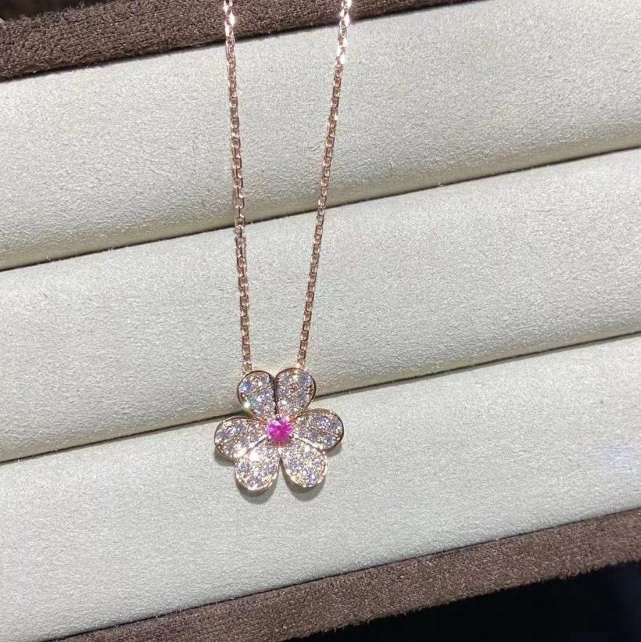 [⭐⭐JeweliWhal]FRIVOLE ROSE GOLD FLOWER DIAMOND NECKLACE