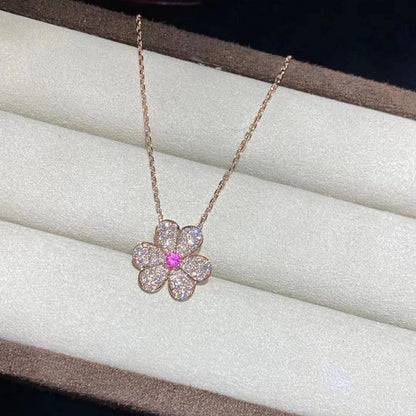 [⭐⭐JeweliWhal]FRIVOLE ROSE GOLD FLOWER DIAMOND NECKLACE