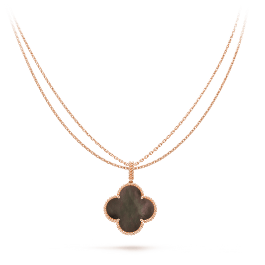[⭐⭐JeweliWhal]CLOVER 25MM GOLD DARK MOP BIG CLOVER NECKLACE