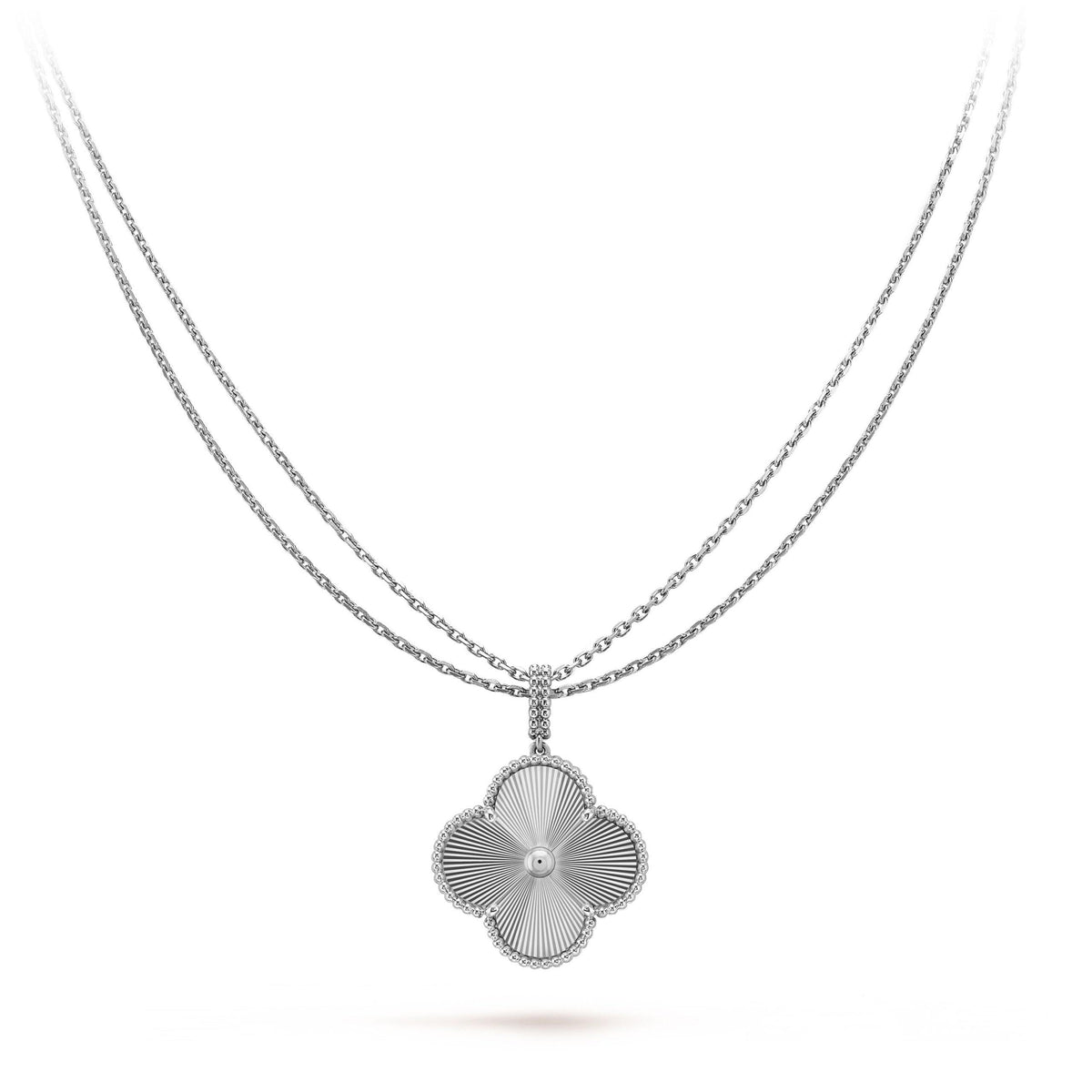 [⭐⭐JeweliWhal]CLOVER 25MM SILBER GROSSE CLOVER-HALSKETTE