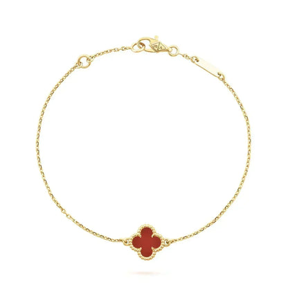 [⭐⭐JeweliWhal]CLOVER  CARNELIAN SINGLE FLOWER BRACELET