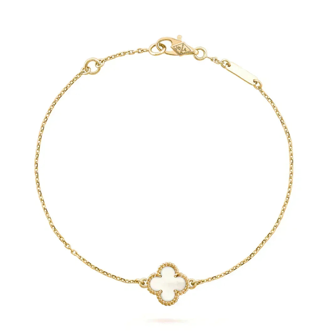 [⭐⭐JeweliWhal]CLOVER WHITE MOP SINGLE FLOWER BRACELET