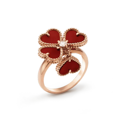 [⭐⭐JeweliWhal]SWEET CLOVER CARNELIAN RING