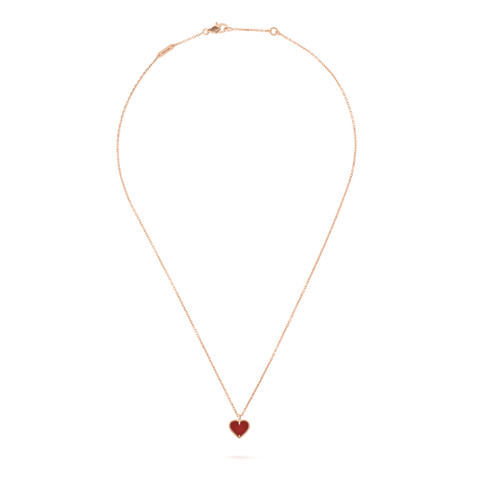 [⭐⭐JeweliWhal]SWEET CLOVER CARNELIAN HEART NECKLACE