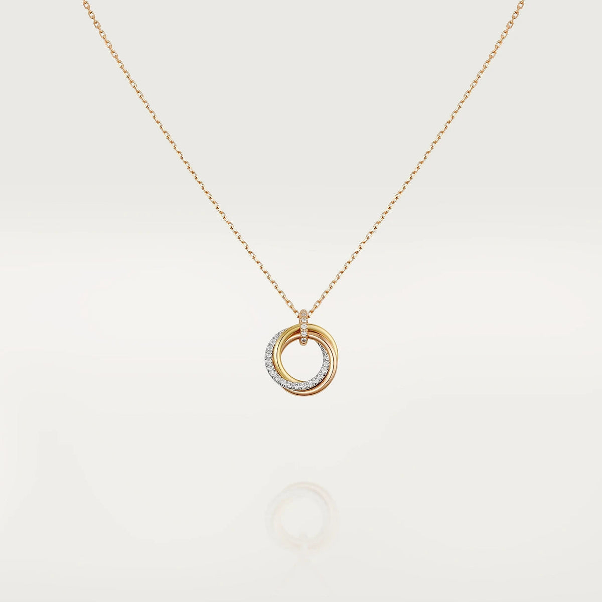 [⭐⭐JeweliWhal]TRINITY NECKLACE SILVER GOLD PINK GOLD DIAMONDS