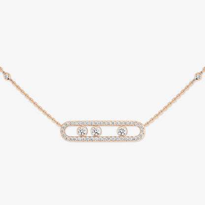 [⭐⭐JeweliWhal] Move Pave_ Rose Gold Diamond Necklace