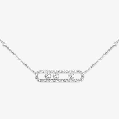 [⭐⭐JeweliWhal] Move Pave_ Rose Gold Diamond Necklace