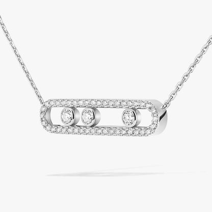 [⭐⭐JeweliWhal] Move Pave_ Rose Gold Diamond Necklace