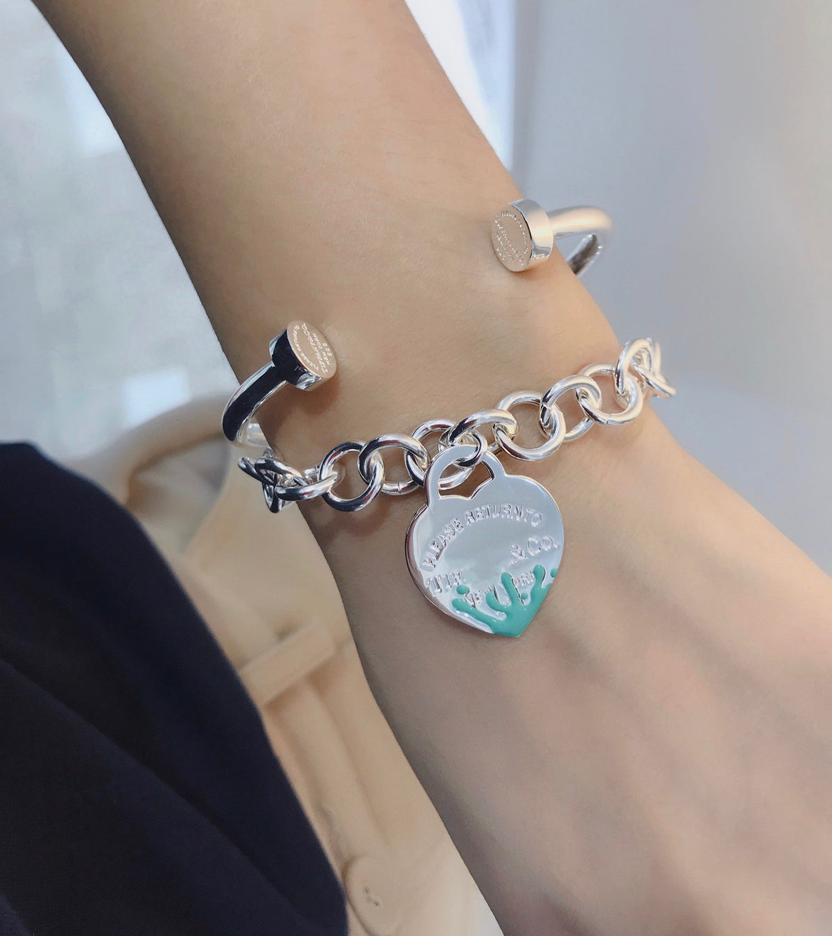 [JeweliWhal]LOVE HEART RETURN TO TIF SILVER BRACELET