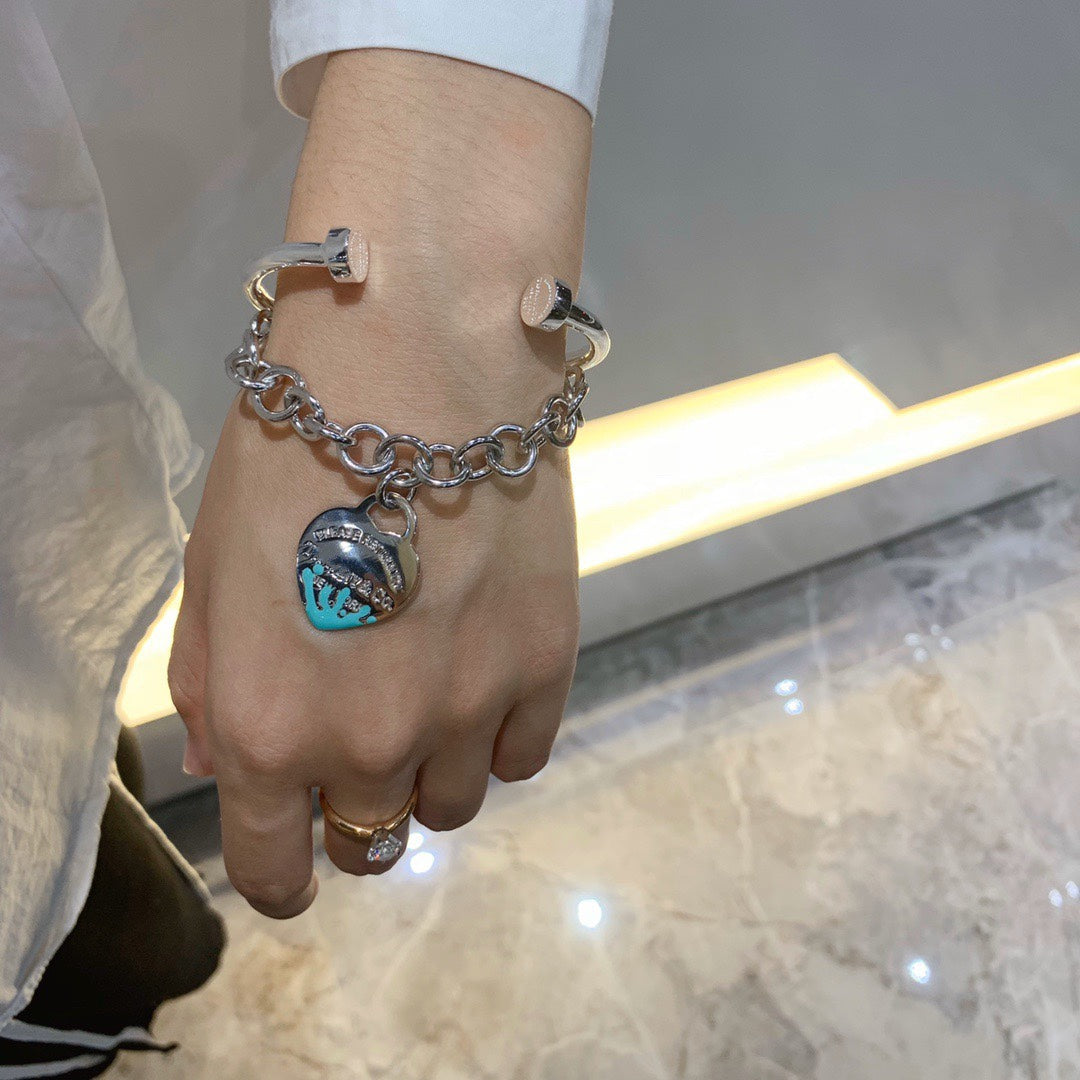 [JeweliWhal]LOVE HEART RETURN TO TIF SILVER BRACELET