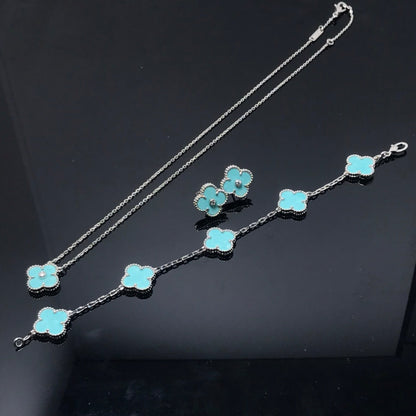 [⭐⭐JeweliWhal]CLOVER 1 DIAMANT BLAUER HIMMEL SILBER OHRRINGE