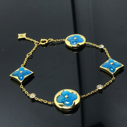 [⭐⭐JeweliWhal]STERN- UND SONNEN-ARMBAND MIT 4 MOTIVEN IN BLAU