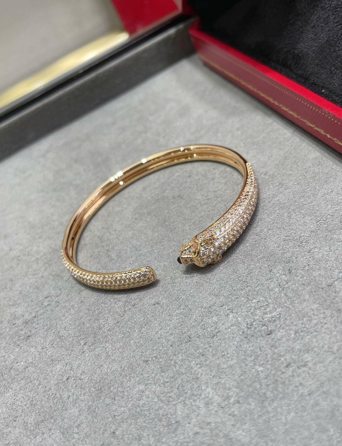 [⭐⭐JeweliWhal]PANTHERE FULL DIAMOND OPEN BRACELET