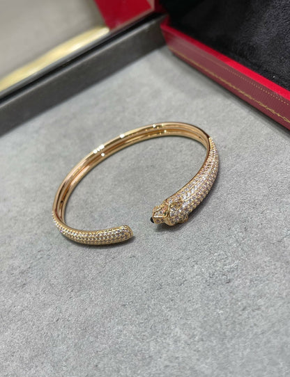 [⭐⭐JeweliWhal]PANTHERE FULL DIAMOND OPEN BRACELET