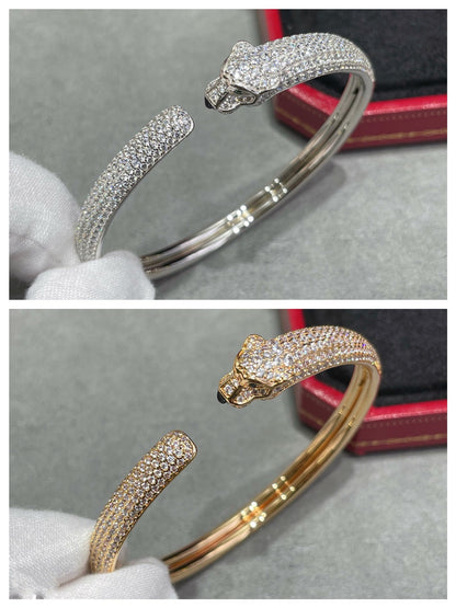[⭐⭐JeweliWhal]PANTHERE FULL DIAMOND OPEN BRACELET