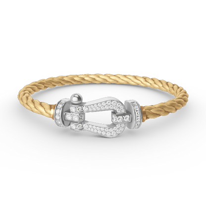 [⭐⭐JeweliWhal]FORCE LARGE HORSESHOE FULL DIAMOND BRACELET SILVER