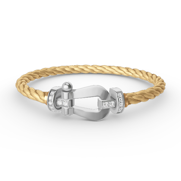 [⭐⭐JeweliWhal]FORCE LARGE HORSESHOE HALF DIAMOND BRACELET SILVER