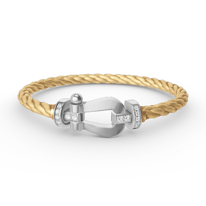 [⭐⭐JeweliWhal]FORCE LARGE HORSESHOE HALF DIAMOND BRACELET SILVER
