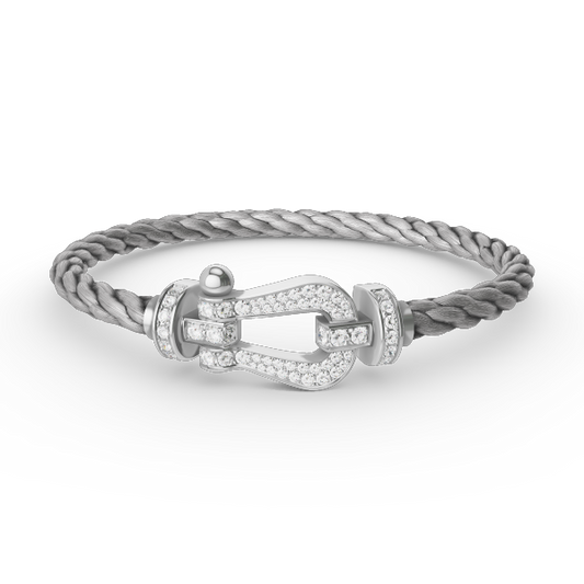 [⭐⭐JeweliWhal]FORCE LARGE HORSESHOE FULL DIAMOND BRACELET SILVER