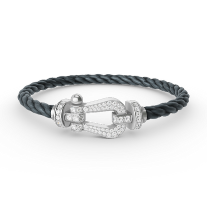 [⭐⭐JeweliWhal]FORCE LARGE HORSESHOE FULL DIAMOND BRACELET SILVER