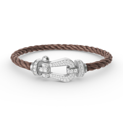 [⭐⭐JeweliWhal]FORCE LARGE HORSESHOE FULL DIAMOND BRACELET SILVER