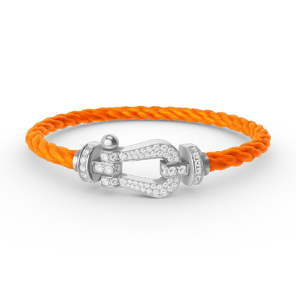 [⭐⭐JeweliWhal]FORCE LARGE HORSESHOE FULL DIAMOND BRACELET SILVER
