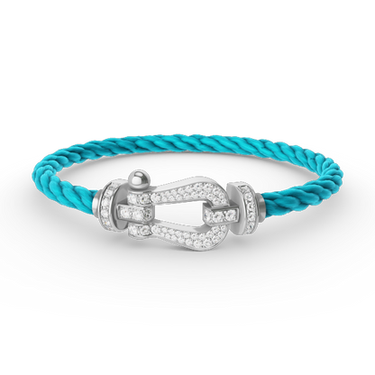[⭐⭐JeweliWhal]FORCE LARGE HORSESHOE FULL DIAMOND BRACELET SILVER